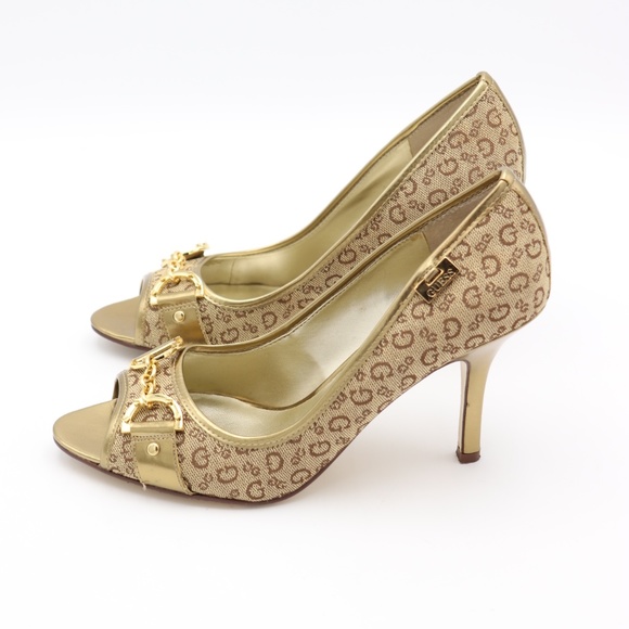 Guess Gold Logo Open-Toe pumps heels - Picture 3 of 5